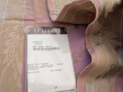 56 EV56 - 2.2 yards - Scalamandre Lelievre Paris Lancelot Azalee Purple Pink Blue Beige Cotton Viscose Damask Floral Renaissance
