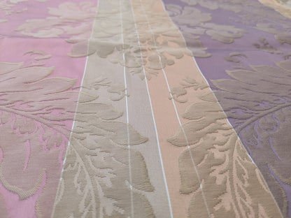 56 EV56 - 2.2 yards - Scalamandre Lelievre Paris Lancelot Azalee Purple Pink Blue Beige Cotton Viscose Damask Floral Renaissance