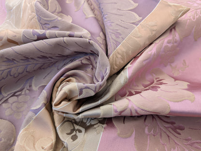 56 EV56 - 2.2 yards - Scalamandre Lelievre Paris Lancelot Azalee Purple Pink Blue Beige Cotton Viscose Damask Floral Renaissance