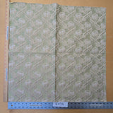 57 EV56 Square 26"x26"  Scalamandre Boutonniere Leaf Green Renaissance Small Scale Berry Pomegranate Jacquard Cotton Linen MSRP USD 402/y