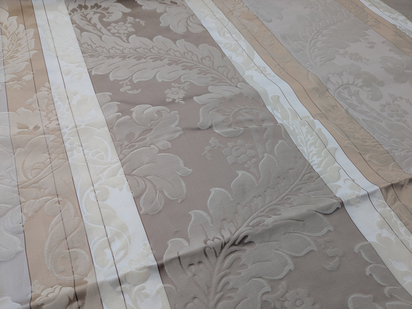 61 EV56 - 1.4 yards - Scalamandre Lelievre Paris Lancelot Ivoire Ivory Beige Cotton Viscose Damask Floral Renaissance