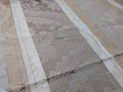 61 EV56 - 1.4 yards - Scalamandre Lelievre Paris Lancelot Ivoire Ivory Beige Cotton Viscose Damask Floral Renaissance