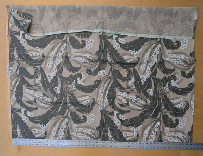 62 EV56 Scalamandre Grey Watkins 1.2 yards Tropique Stone Gray Brown White Tropical Botanical 100% Linen MSRP USD 558/y