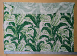 65 EV56 Scalamandre Grey Watkins 1.2 yards Tropique Palm Green White Tropical Botanical 100% Linen MSRP USD 558/y