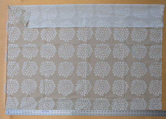 1.2 yards Scalamandre MARIMEKKO Puketti Print Blue and White on Tan Cotton Dot Circle -  66 EV56
