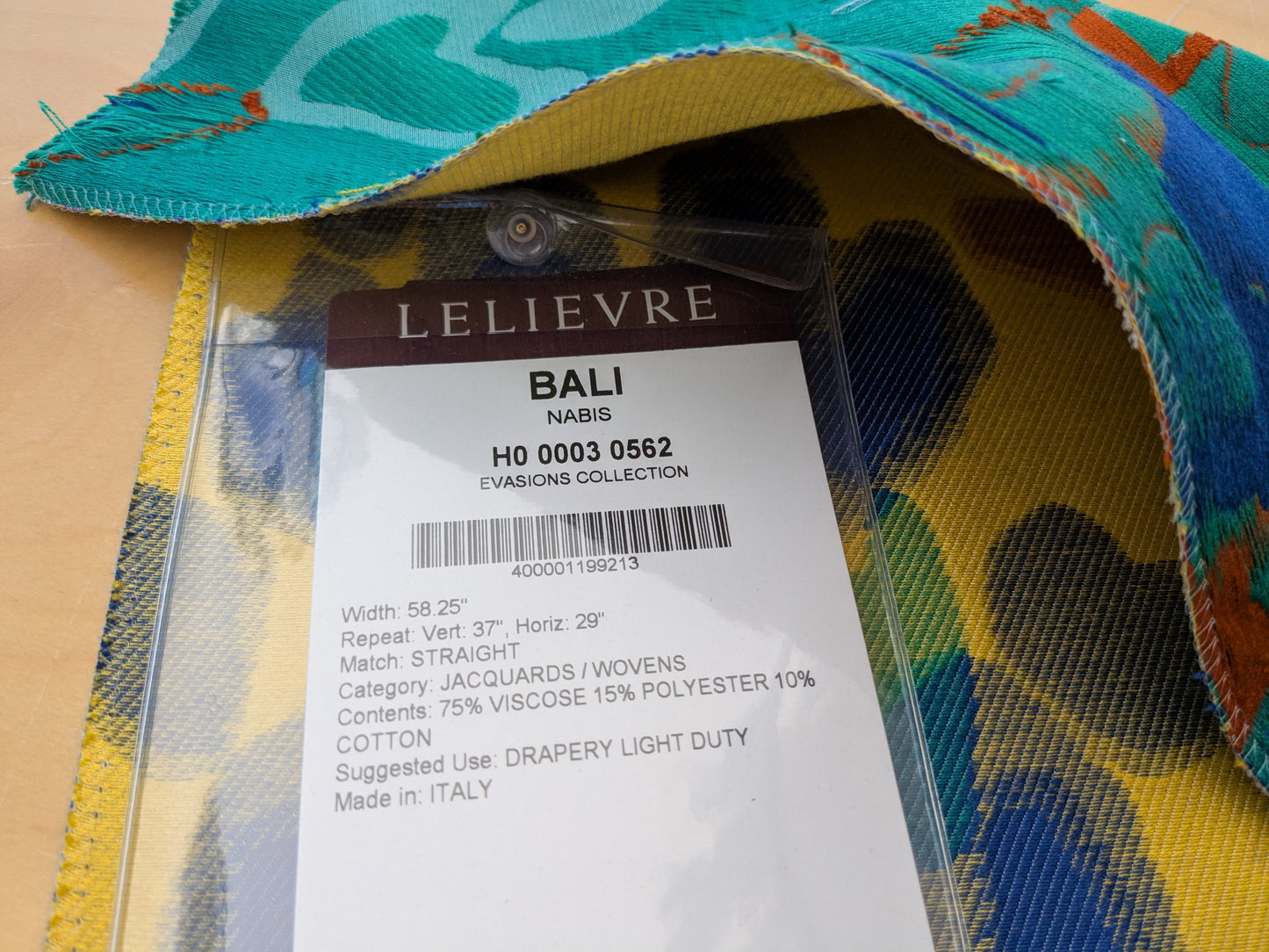 27"x27" Scalamandre Lelievre of Paris Woven 1.2 Yards Bali Nabis Yellow Blue Green MSRP USD 696/y - 68 EV56