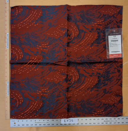 26"x27" Scalamandre Lelievre Nami Laque Large Jacquard Abstract Linen Silk Red Orange Blue -73 EV56
