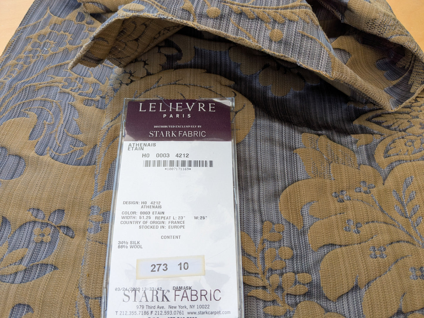 23"x24" Scalamandre Lelievre Paris Athenais Etain Purple Brown Silk Wool Damask MSRP USD1082 - 77 EV56