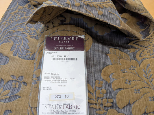 23"x24" Scalamandre Lelievre Paris Athenais Etain Purple Brown Silk Wool Damask MSRP USD1082 - 77 EV56