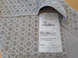 26"x 25" Old World Weavers Manetta Silver Gray Beige Cotton Circle Cut Velvet - 81 EV56