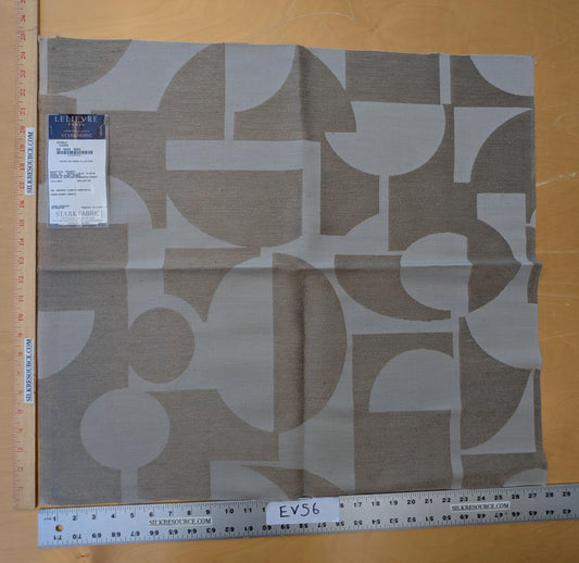 25"x 27" Scalamandre Lelievre Stabile Pierre Brown Gray Geometric Large Jacquard Linen Cotton -83 EV56