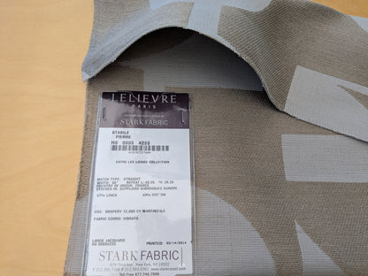 25"x 27" Scalamandre Lelievre Stabile Pierre Brown Gray Geometric Large Jacquard Linen Cotton -83 EV56