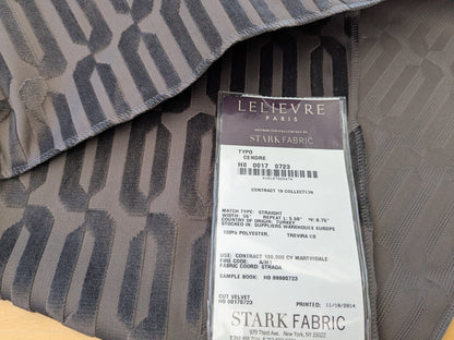 25"x 25" Lelievre Typo Cendre Deep Brown Cut Velvet Geometric Graphic Polyester MSRP USD 474/y - 86 EV56