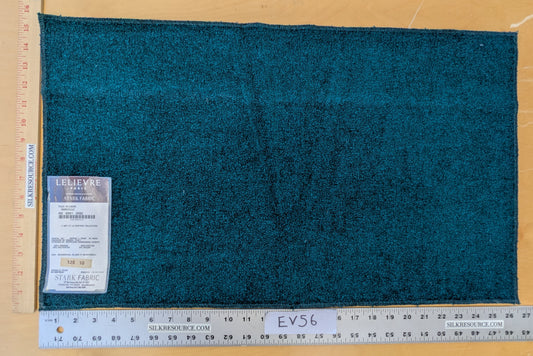 15"x26" Lelievre Paris Fuji Velour Sarcelle Blue Velvet Polyester Cotton Solid - 88 EV56