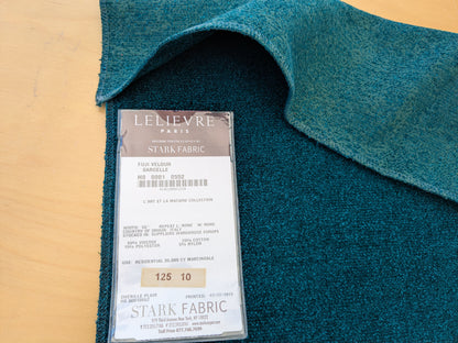 15"x26" Lelievre Paris Fuji Velour Sarcelle Blue Velvet Polyester Cotton Solid - 88 EV56