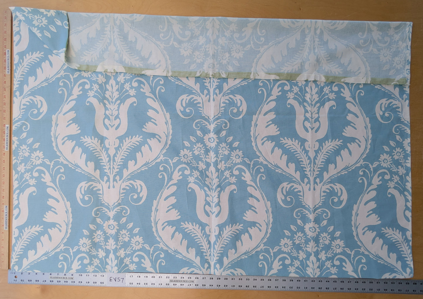 1.2 yards Scalamandre Primavera Sky Blue White Linen Cotton Damask Floral -  MSRP USD 602/y