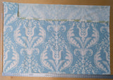 1.2 yards Scalamandre Primavera Sky Blue White Linen Cotton Damask Floral -  MSRP USD 602/y