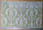 1.2 yards Scalamandre Primavera Celery Green White Linen Cotton Damask Floral -  MSRP USD 602/y