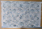 1.2 yards Scalamandre Lelievre Mimosa Santorin Blue Black on White Embroidered Fern Foliage Linen