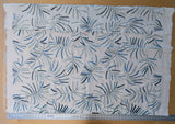 1.2 yards Scalamandre Lelievre Mimosa Santorin Blue Black on White Embroidered Fern Foliage Linen