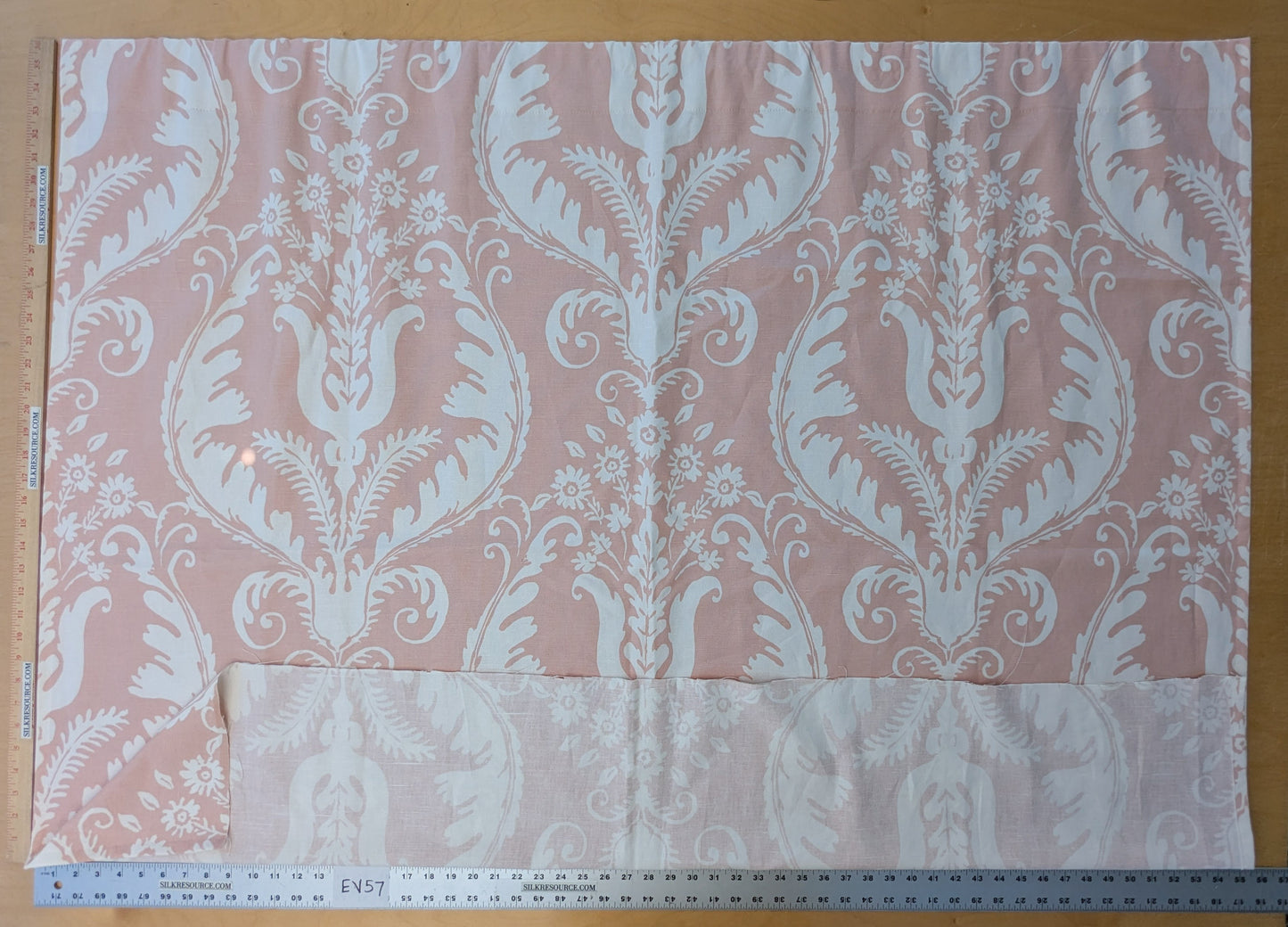 1.2 yards Scalamandre Primavera Blush Pink White Linen Cotton Damask Floral -  MSRP USD 602/y