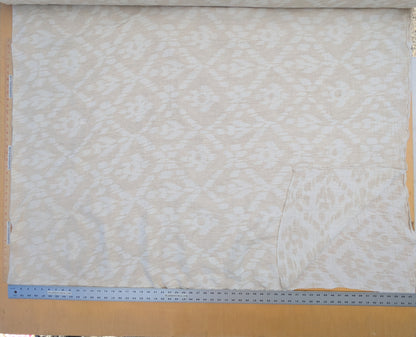 Scalamandre Malay Cream White Ikat Linen Reversible Diamond MSRP USD 332/y