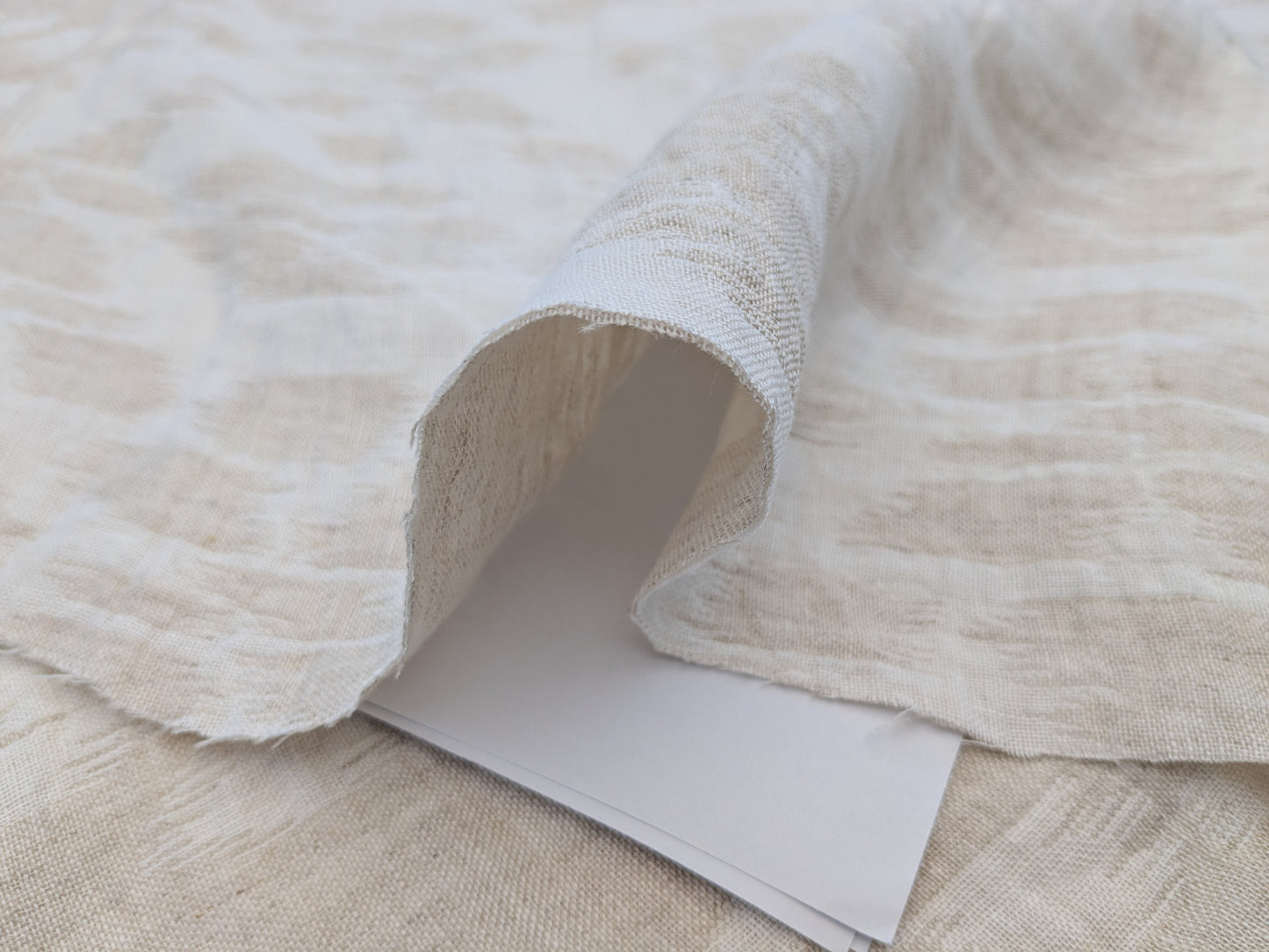 Scalamandre Malay Cream White Ikat Linen Reversible Diamond MSRP USD 332/y