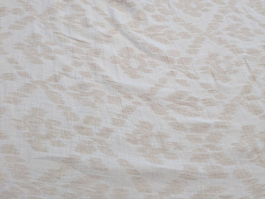 Scalamandre Malay Cream White Ikat Linen Reversible Diamond MSRP USD 332/y