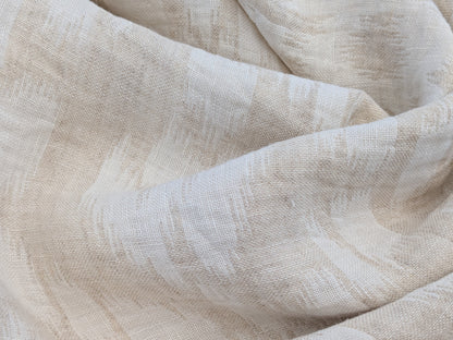 Scalamandre Malay Cream White Ikat Linen Reversible Diamond MSRP USD 332/y
