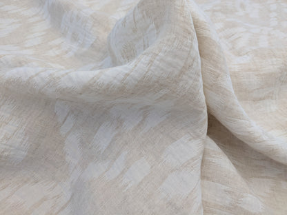 Scalamandre Malay Cream White Ikat Linen Reversible Diamond MSRP USD 332/y