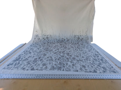 Scalamandre Meadow Walk Panel Grey White 100% Linen Botanical - By Vertical Repeat 126 inches
