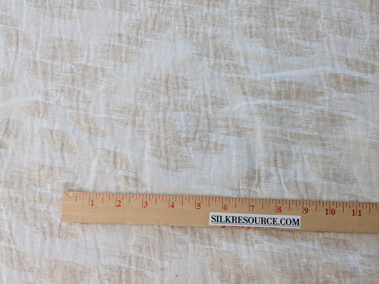 Scalamandre Malay Cream White Ikat Linen Reversible Diamond MSRP USD 332/y