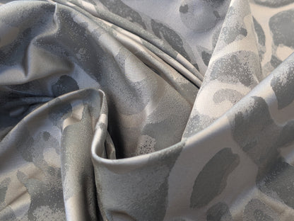 Hiend Abstract "Papercut" Silk Swirl Fleur De Lys Pomegranate in Olivette Grey Silver Pomegranite - By yard