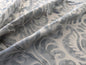 Hiend Abstract "Papercut" Silk Swirl Fleur De Lys Pomegranate in Olivette Grey Silver Pomegranite - By yard