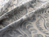 Hiend Abstract "Papercut" Silk Swirl Fleur De Lys Pomegranate in Olivette Grey Silver Pomegranite - By yard