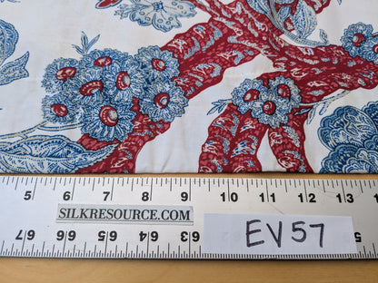 1.2 yards Scalamandre Summerhouse hill Provence red Blue White 100% Cotton Floral -MSRP USD 644/y