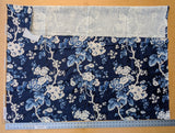 1.2 yards Scalamandre Ascot Linen Print Navy Blue White Floral Print MSRP USD 606/y