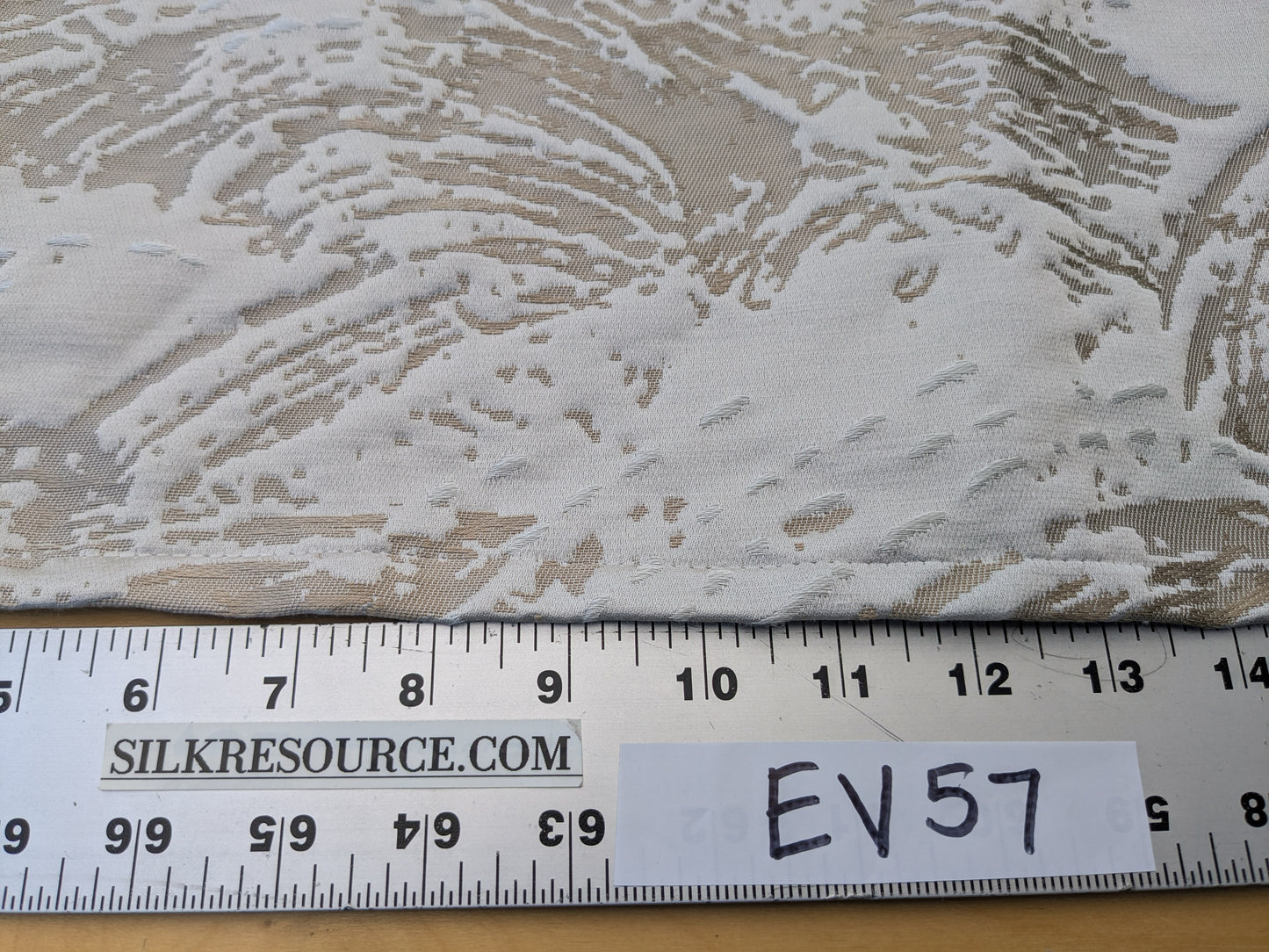 1.2 yards Scalamandre Lelievre Nami Vermeil Large Jacquard Abstract Linen Silk Light Brown Cream White MSRP USD753/y