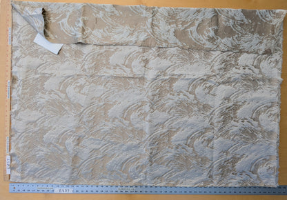 1.2 yards Scalamandre Lelievre Nami Vermeil Large Jacquard Abstract Linen Silk Light Brown Cream White MSRP USD753/y
