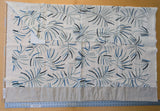 1.3 yards Scalamandre Lelievre Mimosa Santorin Blue Black on White Embroidered Fern Foliage Linen