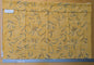 1.1 yards - Scalamandre Lelievre Mimosa Blue White on Yellow Embroidered Fern Foliage Linen