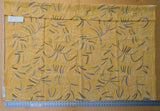 1.1 yards - Scalamandre Lelievre Mimosa Blue White on Yellow Embroidered Fern Foliage Linen