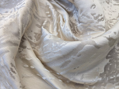 1.2 yards Scalamandre Lelievre Nami Large Jacquard Abstract Linen Silk Cream White MSRP USD753/y
