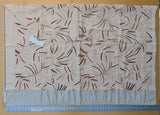 1.3 yards - Scalamandre Lelievre Mimosa Red Black on Peach Embroidered Fern Foliage Linen