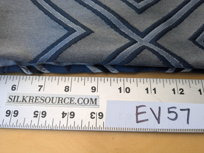 2.6 yards Navy Diamond Jacquard - Art Deco Geometric in Blue, Cream and Black