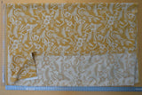 2.3 yards Hibiscus Tropical White Floral on Mustard Ground Yellow