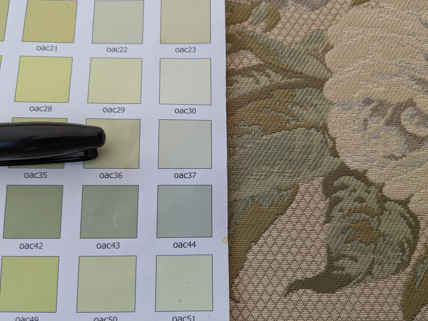 By yard Scalamandre Cote Traditional Bouquet Lampas Greige Sage Green Tan English Rose Wool Cotton MSRP$160/Y