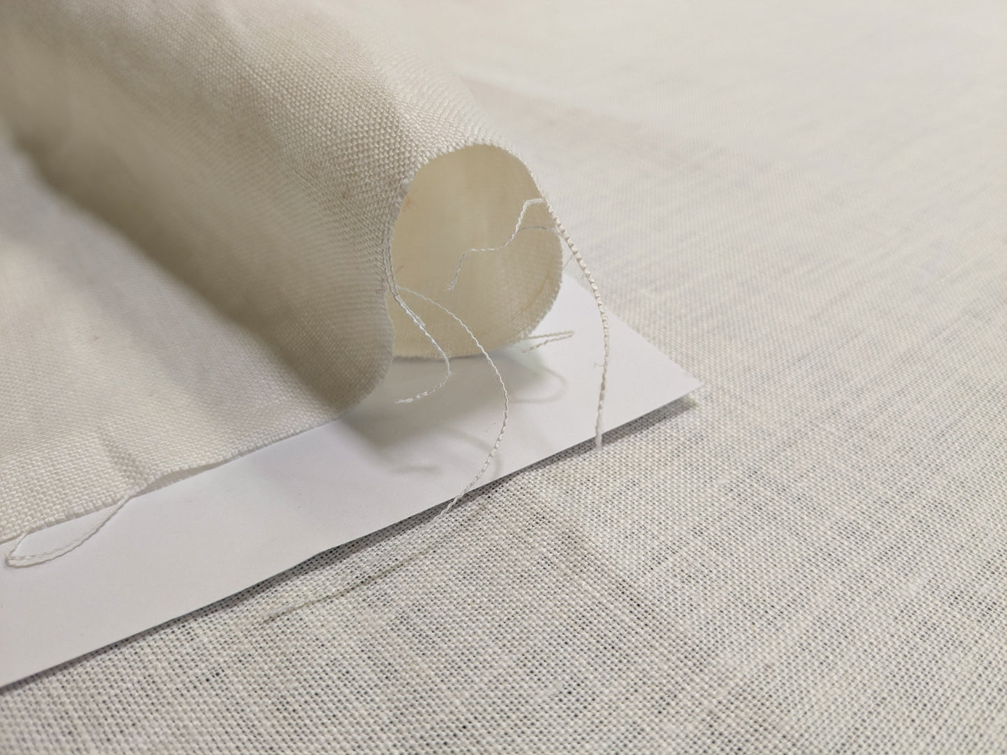 Scalamandre Old World Weavers Print Cloth Oyster Cream White 100% Linen Solid Heavy - By the yard