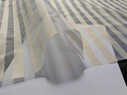 Scalamandre Ballet Silk Stripe Cream and White 100% Silk Sheer Stripe - by the yard