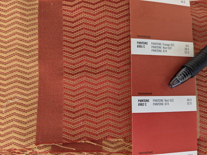 Scalamandre Grey Watkins Montes Stripe Rust Red Brown Reversible Cotton Silk - By The Yard -  MSRP USD 228/Y